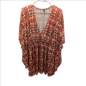 Vix Paula Hermany Orange Tie-Dye Mini Dress Women's Small Petite